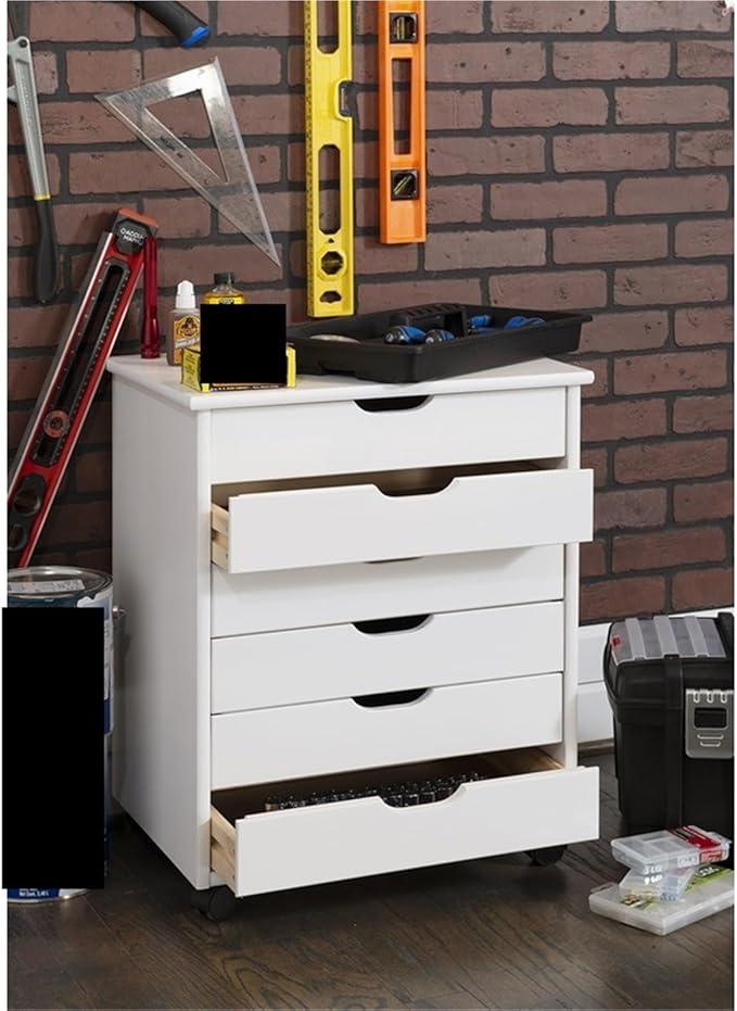 Mobile File Cabinets Six Drawer Rolling Storage Cart Mobile Organizer Home Office Kitchen Craft Space with Contoured Handles and Casters
