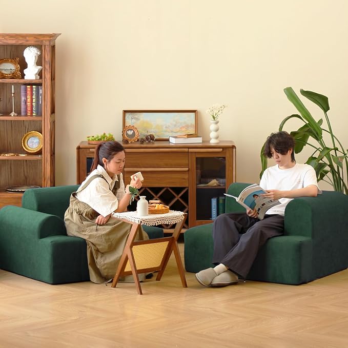 N&ampV Foam Sofa Made with All Foam Great for Livingroon and Bedroom (Green)
