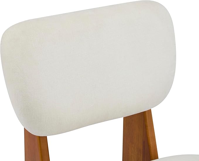 Christopher Knight Home Mores Low Profile Accent Chair Set of 2 Modern Living Room Armless Lounge Chair Fabric Comfy Reading Chair for Bedroom Wooden Frame and Thick Padded Seat Beige + Natural