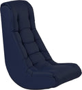 Factory Direct Partners Soft Tufted Floor Rocker - Cushioned Ground Chair for Kids Teens and Adults - Great for Reading Gaming Meditating TV - Navy 10488-NV