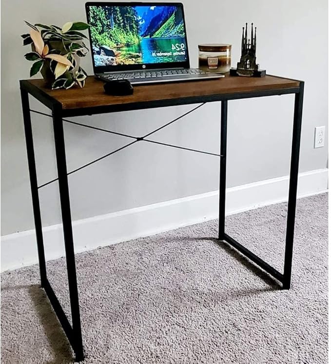 eHemco Multifunctional Rectangular Desk Coffee Top and Black Legs