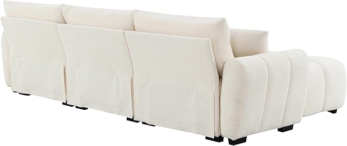 Oversized Modular Sectional SofaGifts for Women MenL Shaped Sectional Couches for Apartment110 inch 4 Seat Modular Couch with Movable OttomanBoucleCream