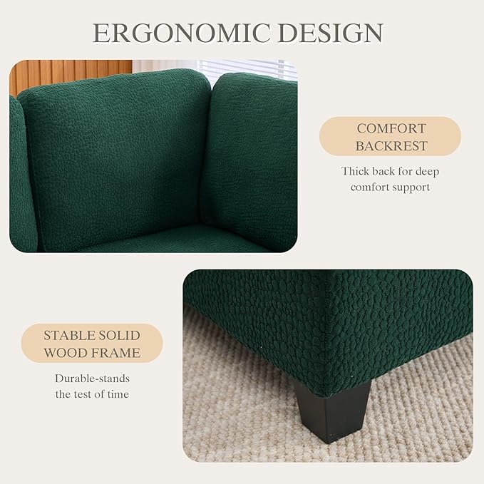 113.39 Modular Sectional Sofa 6 Seaters Sectional Sleeper Sofa U Shaped Couch Comfy Convertible Couches with Ottomans Oversized Modular Sofa with Large Storage for Living Room (Emerald)