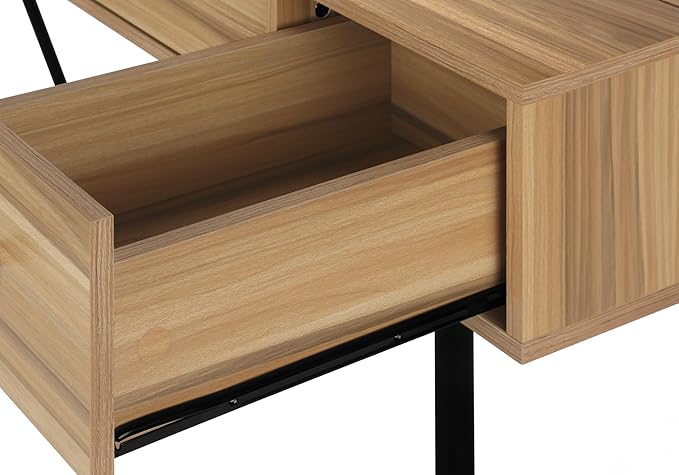 Monarch Specialties I 7672 Computer Desk Home Office Laptop Storage Drawers 48 L Work Metal Laminate Brown Black Transitional