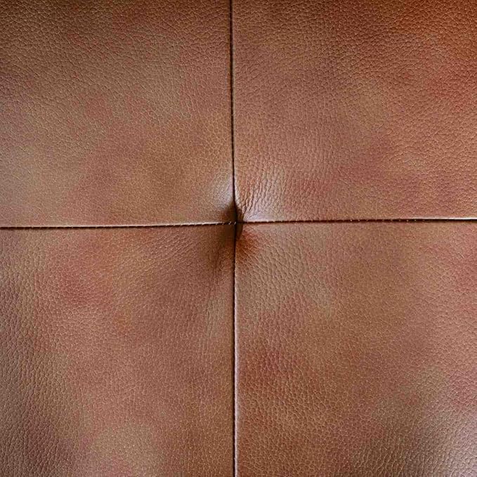 Naomi Home Marisa Mid-Century Modern Genuine Leather Loveseat Sofa – Comfortable 2-Seater Tan Cowhide for Small Spaces &amp Apartment Living – Robust Hardwood Frame