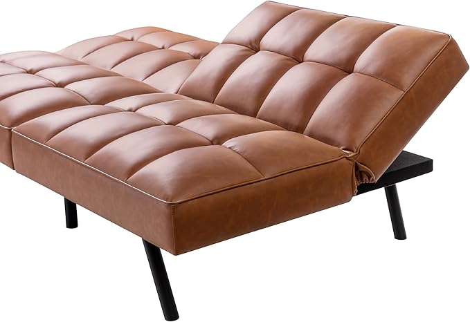 Futon Sofa Bed Comfortable Futon Sofa Couch Memory Foam Convertible Loveseat Sofa Bed Split Back &amp Seat Brown