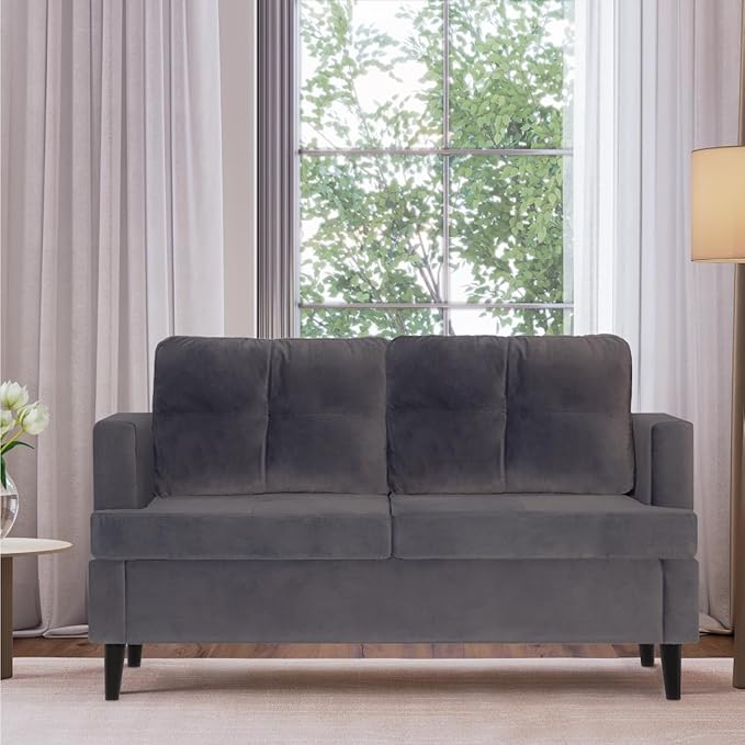 Milliard Medium Couch Velvet Love Seat Couch for Small Spaces (57x 24 x 30.5)