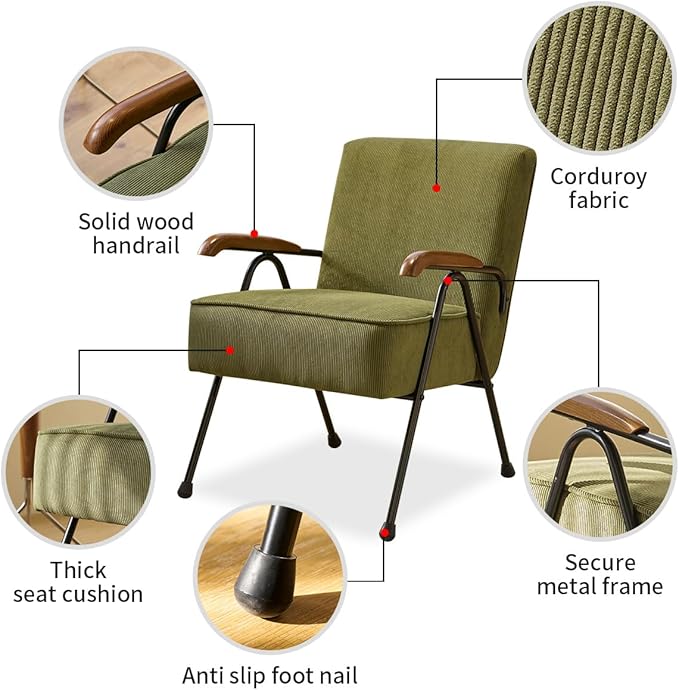 Pattern Colorful Fabric Armchair Modern Accent Chair High Back Living Room Chairs with Metal Legs and Soft Padded Sofa Chairs for Home OfficeBedroomDining Room