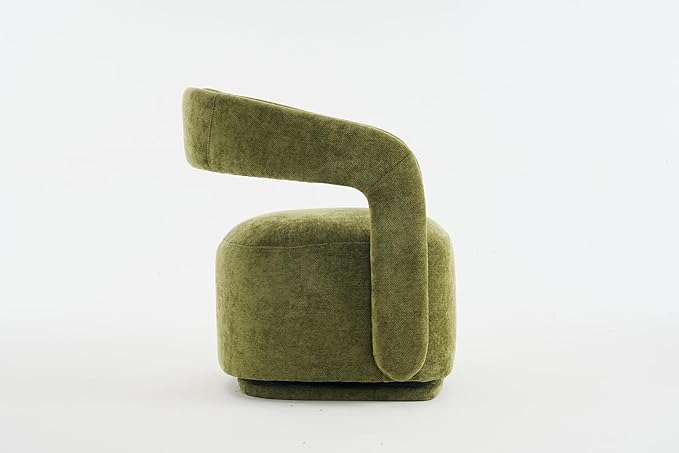 KEIKI Swivel Accent Chair Modern Barrel Chair for Lounge/Balcony 360° Rotation Ergonomic Design Easy Assembly Comfy Chenille Fabric
