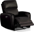 Furniture of America Osfrend Faux Leather Upholstered 35-inch Power Recliner Chair with Contour Arms and USB Chargers for Living Room Office Black
