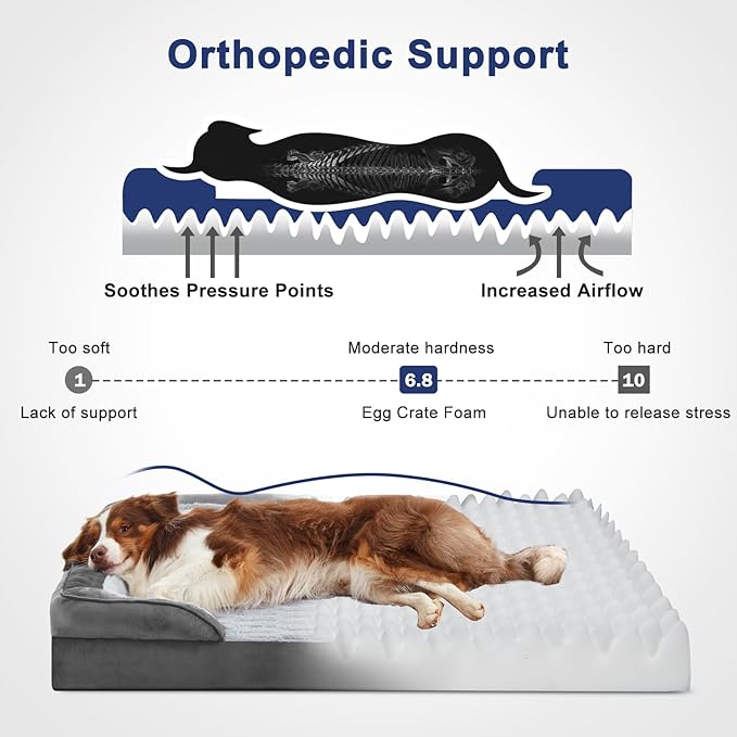 FURTIME Orthopedic Small Dog Beds - Waterproof Ultra Comfy Supportive Foam Pet Couch with Removable Washable Cover Nonskid Bottom