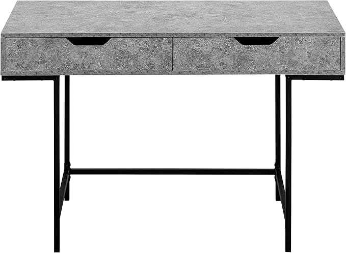 Computer Desk Home Office Laptop Storage Drawers 48 l Work Grey Laminate Black Metal Contemporary Modern