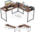 Tangkula L-Shaped Computer Desk with Power Outlets 95” Long 2-Person Desk with Monitor Shelf Modern Corner Desk Gaming Table with USB Ports for Home Office