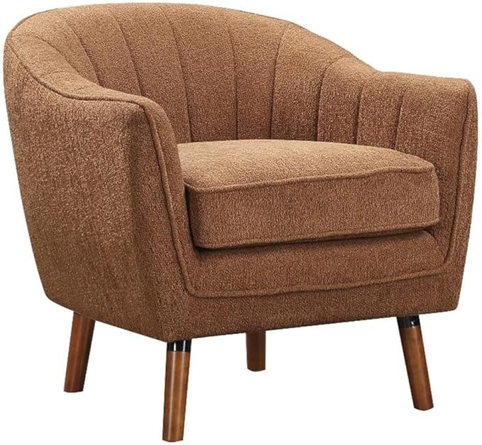 Lexicon Cutler Fabric Upholstered Accent Chair in Rust