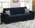 Belffin Velvet Modular Sofa Couch 3 Seater Sofa Couch for Living Room Blue