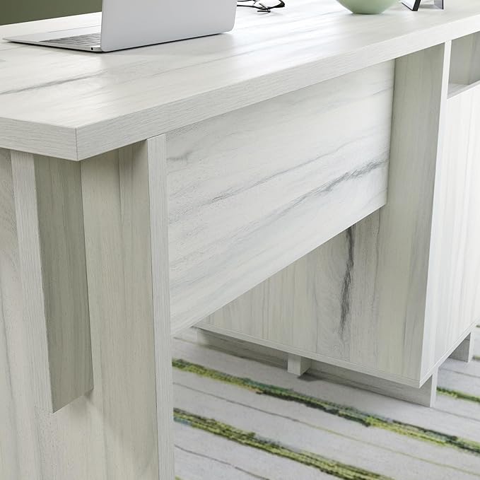 Sauder Porto Palma Single Ped Desk Haze Acacia Finish