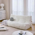 N&ampV Fireside Three Seater Sofa Mid Century Armless Twin Size Floor Lounge Chair Soft Premium Corduroy Accent Chair for Living Room Bedroom (Ivory)