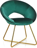 Giantex Modern Velvet Accent Chair Comfy Cute Upholstered Vanity Desk Chair Max Load 300 Lbs Decorative Mid Century Single Sofa Armchair for Living Room Bedroom Dining Room Green