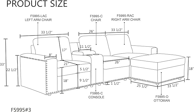 L Shaped Couch Sectional Couches for Living Room Comfy Modular Sectional Sofa with Ottoman Modern Living Room Furniture Sets Loveseat with Cup Holder for Bedroom &amp Office Brown