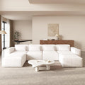 JACH U-Shaped Cloud Sectional Couch 149 Huge Plus Modular Sofa Modern Comfy Sectional Couches with Reversible Chaise Ottoman Sofas Furniture for Living Room Office Apartment Beige