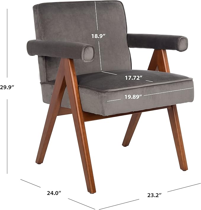 Safavieh Home Collection Suri Navy and Walnut Mid-Century Arm Chair