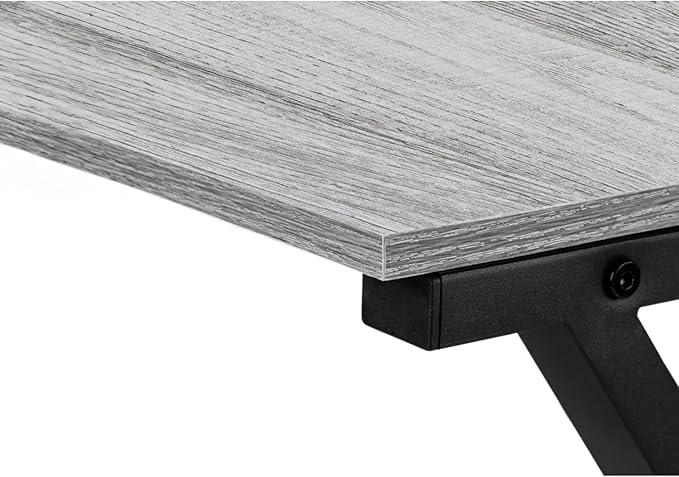 Contemporary L-Shape Corner Computer Desk 55 L Grey Laminate Black Metal Home Office Workspace
