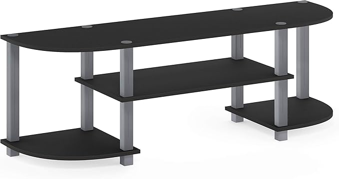Furinno Turn-S-Tube Wide TV Entertainment Center Black/Grey