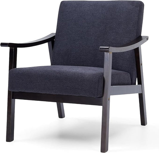 Rovibek Accent Chair for Bedroom - Midcentury Modern Accent Chair with Arms Upholstered Armchair with 5.1in Thick Foam Comfy Chairs for Living Room