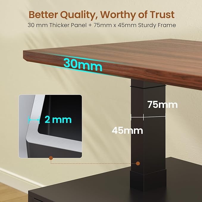 SEDETA Farmhouse Electric Standing Desk 63 Height Adjustable Computer Desk with 3 Drawers Storage Shelves Power Outlets Wood Home Office Stand up Desk for Work Study Writing Black