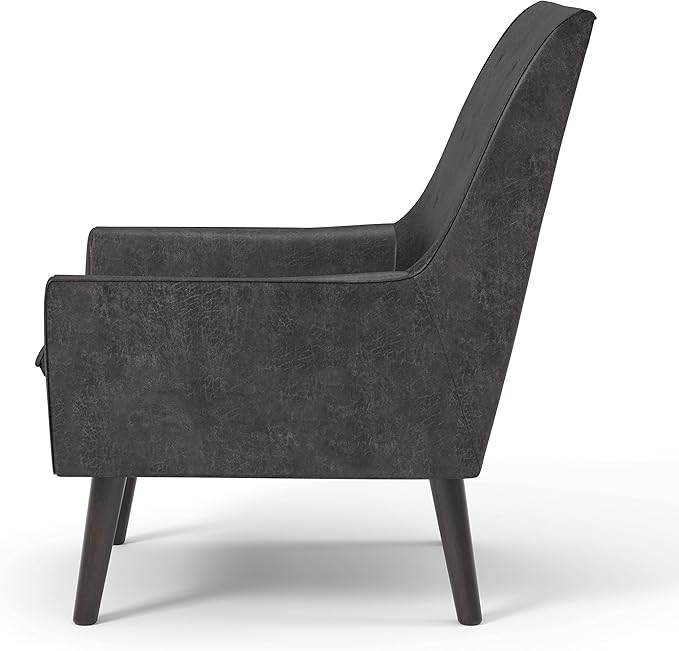 HOMES: Inside + Out Sayburke Mid-Century Modern Tufted Fabric Upholstered Accent Chair with Removable Cushion for Living Room Bedroom ‎Light Gray