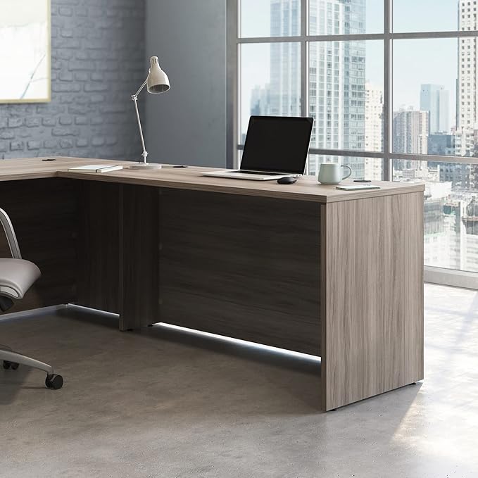 OfficeWorks by Sauder Affirm 60 X 24 Desk Shell/cred/Return Hudson Elm Finish