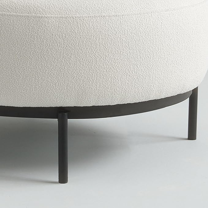 Acanva Modern Accent Chair with Wool-Like Fabric Metal Legs Reading Leisure Single Sofa for Living Room Bedroom Waiting Room Ottoman