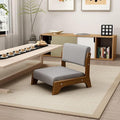 Japanese Floor Chair with Back SupportLow-Back Meditation Floor Seat with Soft CushionPortable Wood Armless Tatami Chair Meditation Living Room Bedroom Bay WindowReading