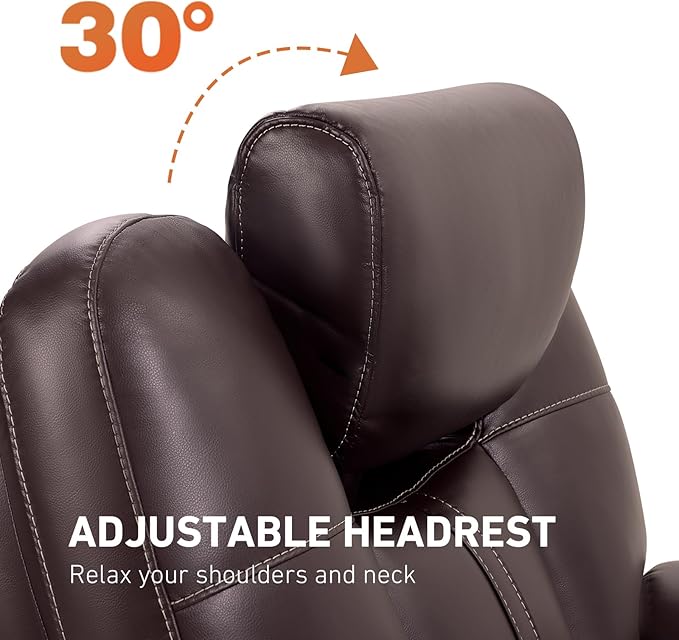 EONIX Triple Motor Lay Flat Power Lift Recliner Chair for Elderly with Adjustable Headrest 400lbs Electirc Lift Chair for Living Room Lumbar Pillow Extended Footrest Dark Brown