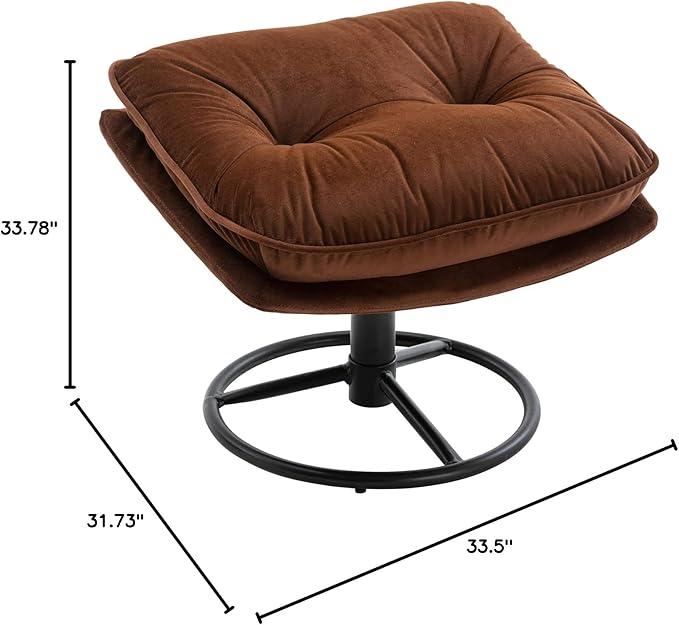 Accent Chair TV Chair Living Room Chair with Ottoman Brown OW272