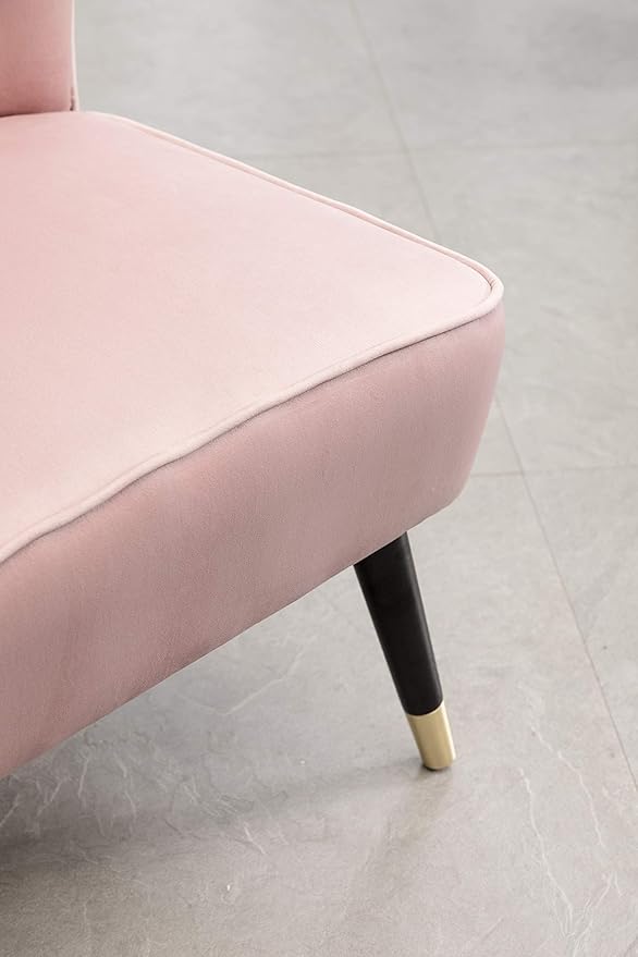 Elon Contemporary Velvet Upholstered Accent Chair Pink