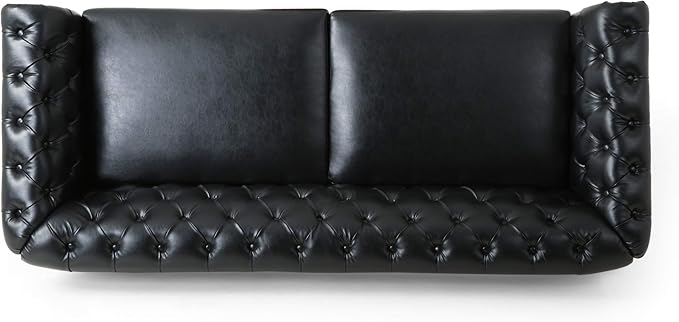 Christopher Knight Home Castalia Sofas Midnight Black + Dark Brown