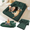Folding Sofa Bed3-in-1DIY Convertible Sleeper SofaTeddy Velvet Couch with ArmrestFoldable Mattress with Back SupportFoldable Lazy Sofabed 78.7 Human Dog Bed for Living Room BedroomGreen