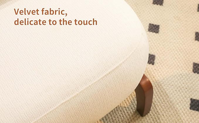 Upholstered Armless Accent Chair for Living Room Modern Comfy Living Room Chairs with Wooden Legs &amp Pillows Lounge Sofa Side Chair for Bedroom Reading (White 1)