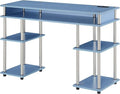Convenience Concepts Designs2Go No Tools Student Desk with Charging Station and Shelves Blue