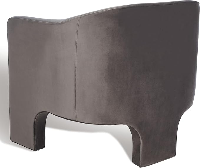 SAFAVIEH Couture Collection Londyn Mid-Century Modern Dark Brown Velvet Upholstered Accent Chair (Fully Assembled)