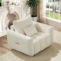 Modern Accent Chair 36.8W Teddy Bouclé Comfy Armchair with 3 Pillows Tufted Upholstered Cloud Single Sofa Chairs Deep Seat Reading Lounge Chair for Living Room Bedroom Office Apartment(Beige)