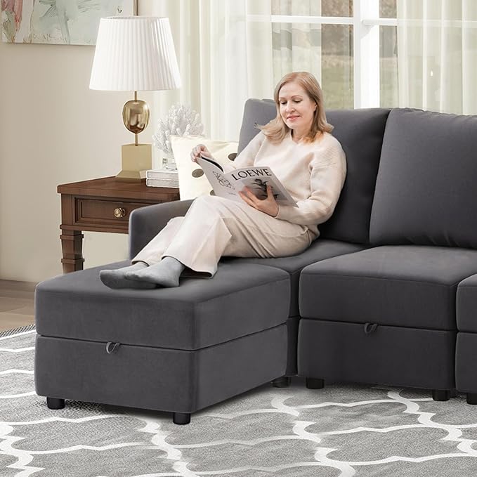 COMHOMA Convertible Sectional Sofa Couch Free Combination L/U Shaped Sofa with High Density Memory Foam Modular Oversized Cloud Couch for Living Room Apartment and Small Space 4 Seaters