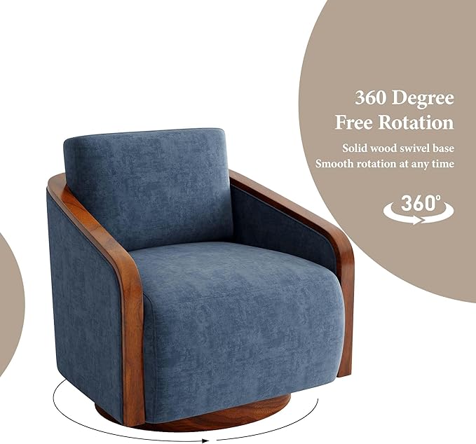 UIXE Swivel Accent Chairs Set of 2 Chenille Barrel Club Chair Upholstered Armchair for Living Room Contemporary Arm Chair Bedroom Reading Seat Nook Single Sofa with Back Pillow - Dark Gray