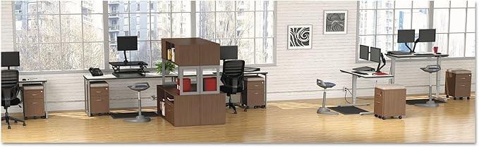 Alera ALE Valencia Series Mobile Box/File Pedestal 15 7/8 x 19 1/8 x 22 7/8 Walnut