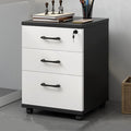 3-Drawer File Cabinet Mobile Filing Cabinet with Lock Under Desk File Organizer for Home Office Fits Letter/Legal/A4 Files Under Desk Fully Assembled Except Casters(Black+White)