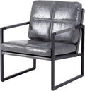 Light Grey PU Leather Leisure Black Metal Frame Recliner Chair for Living Room and Bedroom Furniture