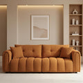 91.5 W Cloud Boucle Sofa for Living Room Modern Comfy Boucle Couch with Rolled Arms and Soft Pillows Teddy Oversized Loveseat for Apartment Studio Bedroom Orange