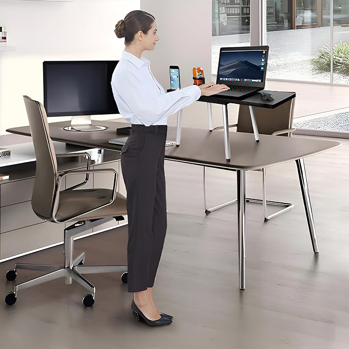 Portable Laptop Computer Stand Desk Table Compact Foldable Lightweight 3 lbs  Adjustable Height 19-29 inches For Remote Work Travel Home Office School
