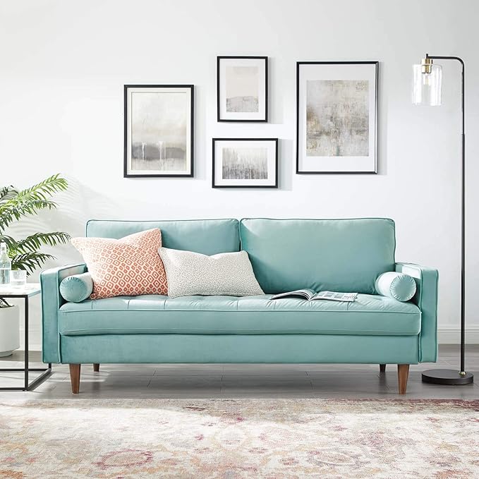 Modway EEI-3764-MIN Valour Performance Velvet Sofa Mint